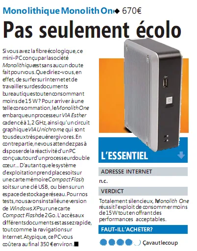 Aperçu de l’article Presse informatique, Pas seulement écolo